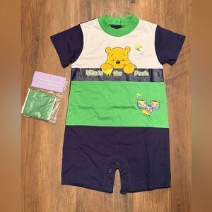 Disney Winnie the Pooh Romper - Green, White, and Black